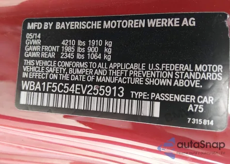 2014 BMW 228I z USA, uszkodzony, nr VIN WBA1F5C54EV255913